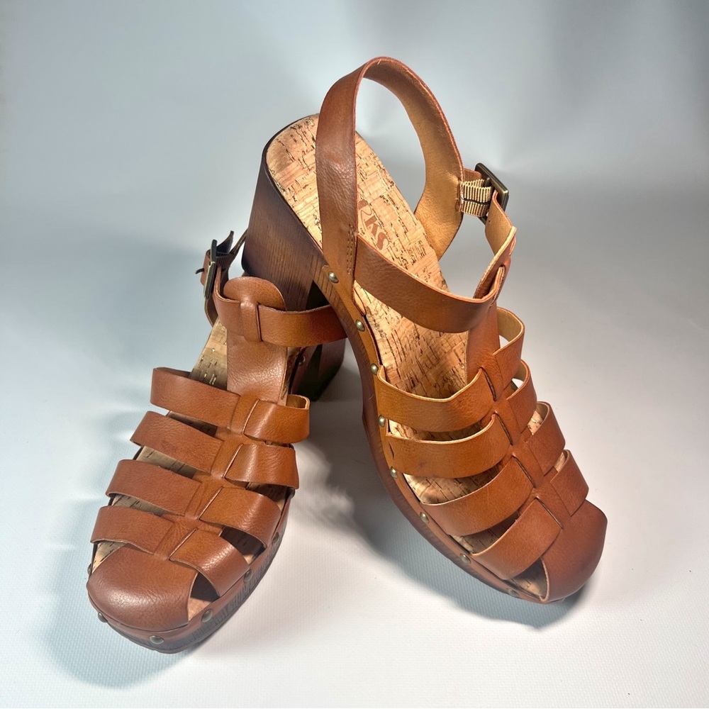 KORKS-Women's Brown Leather Sandals 11
